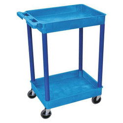 Sim Supply Utility Cart,300 lb. Cap.,PE,2 Shelves  BUSTC11BU