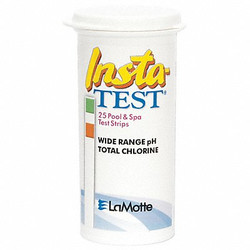 Insta-Test Test,3 inL,0 to 50ppm Chlor,4-10 pH,PK25 2987-G