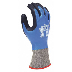 Showa Coated Gloves,Black/Blue/Gray,M,PR S-TEX377M-07