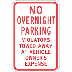 Lyle No Overnight Parking Sign,18" x 12" T1-1055-HI_12x18