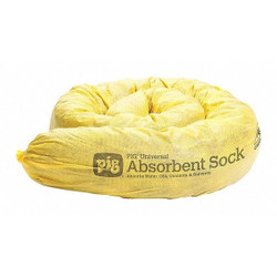 Pig Absorbent Sock,Yellow,3" dia.,PK12 PIG105-YW