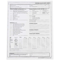 Brady Confined Space Entry Permits,Paper,PK25 65936