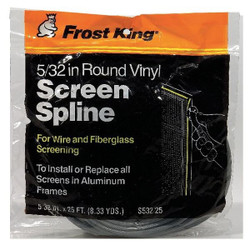 Frost King Screen,Vinyl, 5/32 In W,25 Ft L S532/25