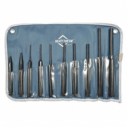 Mayhew Drive Pin Punch Set,10 Pieces,Steel 62077