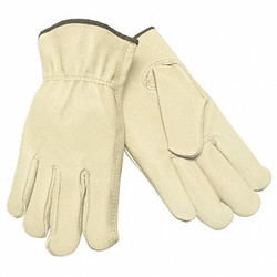 Mcr Safety Leather Gloves,Beige,L,PR 3401L