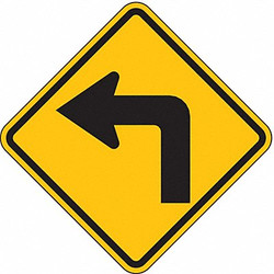 Lyle Left Turn Traffic Sign,12" x 12" W1-1L-12HA