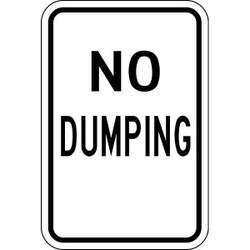 Lyle Reflective No Dumping Sign,18x12in,Alum DL-032-12HA