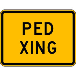 Lyle Ped Xing Traffic Sign,18" x 24" W11A-2P-24HA