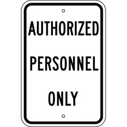 Lyle Rflctv Auth Personnel Sign,18x12in,Alum PPR-001-12HA