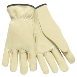 Mcr Safety Leather Gloves,Cream,XS,PR 3201XS
