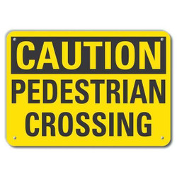 Lyle Rflctv Pedestrian Caut Sign,10x14in,Alum LCU3-0255-RA_14x10