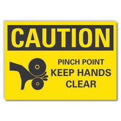 Lyle Pinch Point Caution Rflctv Label,3.5x5in LCU3-0152-RD_5x3.5