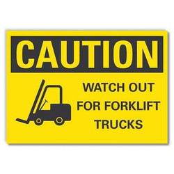 Lyle Lift Truck Trfc Caution RflctvLbl,7x10in LCU3-0195-RD_10x7