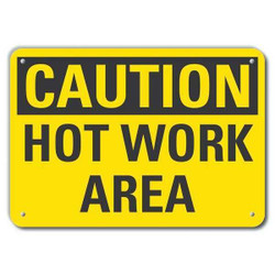 Lyle Caution Sign,7 in x 10 in,Aluminum LCU3-0221-RA_10x7