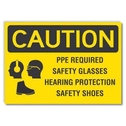 Lyle Ppe Caution Rflctv Label,5inx7in LCU3-0186-RD_7x5