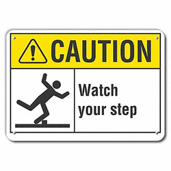 Lyle Rflctv Steps Caution Sign,10inx14in,Alum LCU3-0097-RA_14x10