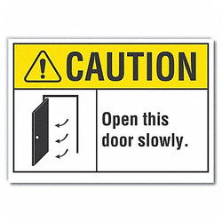 Lyle Door Instructn Caution Rflct Label,5x7in LCU3-0087-RD_7x5