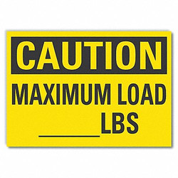 Lyle Maximum Load Caution Rflctv Labl,3.5x5in LCU3-0276-RD_5x3.5