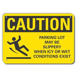 Lyle Rflctv Slippery Caut Sign,10x14in,Alum LCU3-0139-RA_14x10