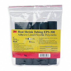 3m Shrink Tubing,6 in,Blk,1 in ID,PK10 EPS300-1-6"-BLACK-10-10 PC PKS