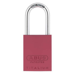 Abus Keyed Padlock, 29/32 in,Rectangle,Red 83AL/40 (200) KA Red