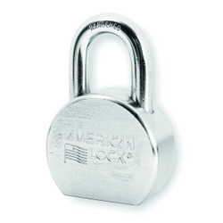 American Lock Keyed Padlock, 15/16 in,Round,Silver A700KA