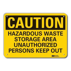 Lyle Rflct Hzrdous Waste Caution Sign,10x14in LCU3-0448-RA_14x10