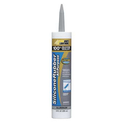 White Lightning Silicone Sealant,Gray,Silicone Rubber W11124510