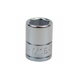 Sk Professional Tools Socket, Steel, Chrome, 7/16 in 40914