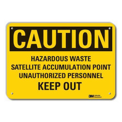 Lyle Rflctv Hazardous Waste Caut Sign,10x14in LCU3-0473-RA_14x10