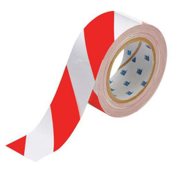 Brady Floor Tape,Red/White,2 inx100 ft,Roll 104318