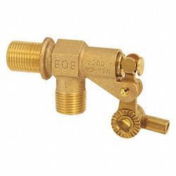 Bob Float Valve,1/2 in.,Bulkhead,Brass,MNPT R700-1/2