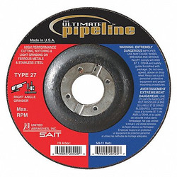 United Abrasives/Sait Abrasive Pipeline Wheel,9 in. Dia,Coarse 20040