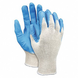 Mcr Safety Med Weight Cotton Blue Latex Dip,L,PK12 9682L