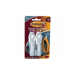 Command Cord Hook,Gray/White,Plastic,1 in D,PK2 17304