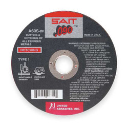 United Abrasives/Sait Abrasive Cut-Off Wheel,5/8"Connect.,A60S 23807
