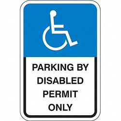 Lyle Parking By Disabled Permit Sign,18"x12" HC-FL01-12HA