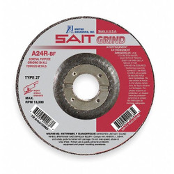 United Abrasives/Sait DepressedGrindWhl,7/8"CN,UnthreadHle 20090