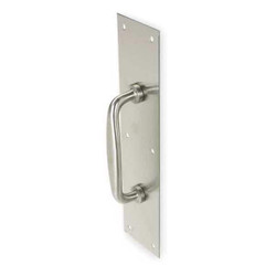 Rockwood Pull Plate,Oval Grip,Dull Alum,3 1/2 x15 132 X 70B.28