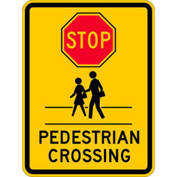 Lyle Pedestrian Crossing Traffic Sign,24"x18" TR-038-18DA