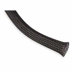 Techflex Braided Sleeving,0.125 In.,100 ft.,Black PTN0.13BK100