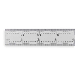 Mitutoyo Steel Rule,Rigid,12 In,8/16/32/64ths 182-121