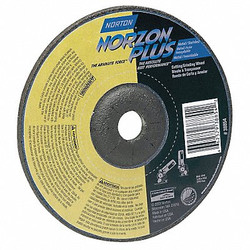 Norton Abrasives Depressed Ctr. Wheel,T27,4-1/2in,7/8in  66252843328