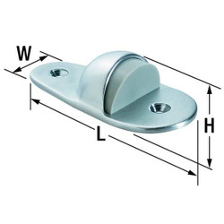 Rockwood Dome Door Stop,Floor Mount,Satin Chrome 445.26D