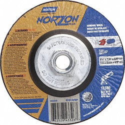 Norton Abrasives Depressed Ctr Wheel,T27,4-1/2in,5/8in-11 66252843326