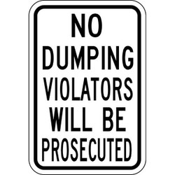 Lyle Reflective No Dumping Sign,18x12in,Alum  DL-001-12HA