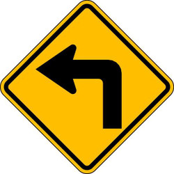 Lyle Left Turn  Traffic Sign,24" x 24" W1-1L-24HA