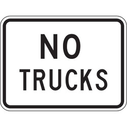 Lyle No Trucks Traffic Sign,18" x 24" R5-2P-24HA