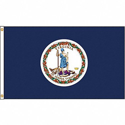 Nylglo Virginia Flag,5x8 Ft,Nylon 145680