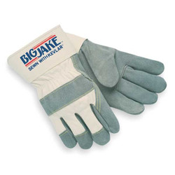 Mcr Safety Leather Palm Gloves,White,M, 1700M